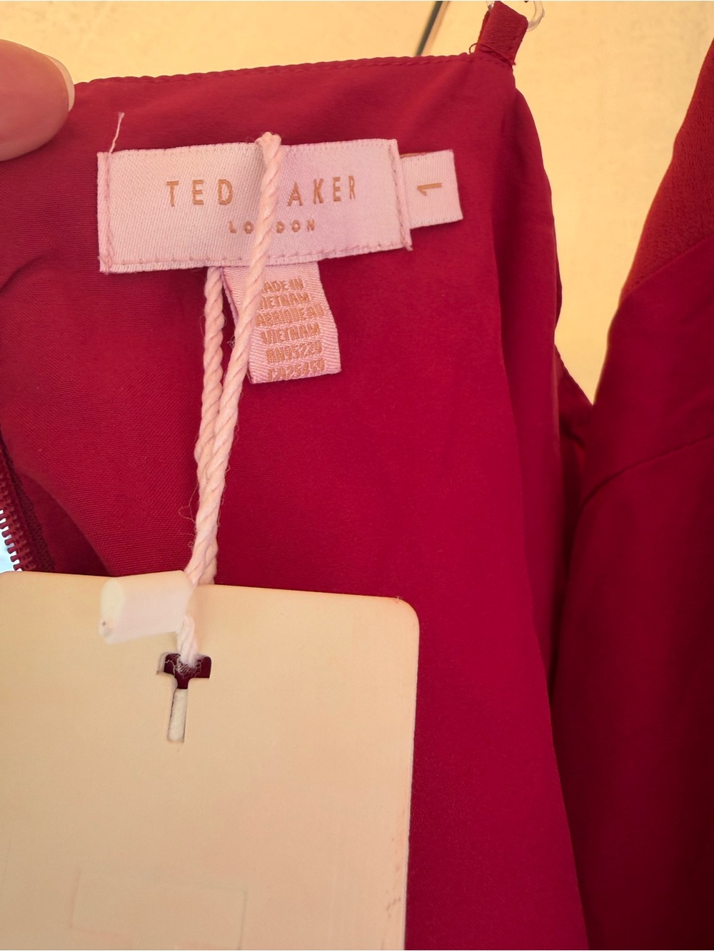 Ted Baker London Rust Red Tie-Front Midi Dress - Picture 8 of 10